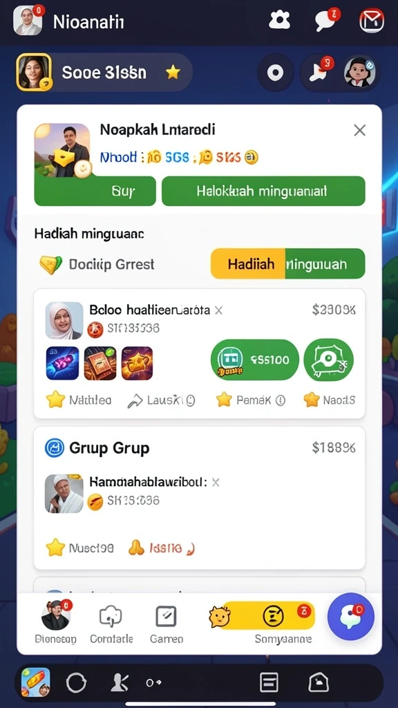 Screenshot kedua menunjukkan fitur bonus yang menggiurkan.