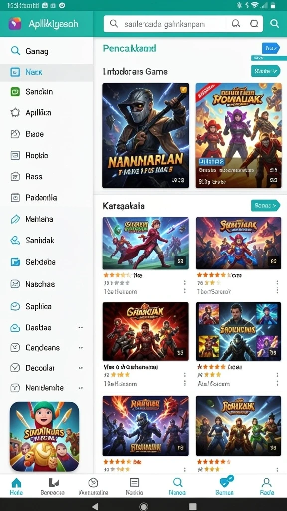 Pemandangan antarmuka permainan yang menarik.